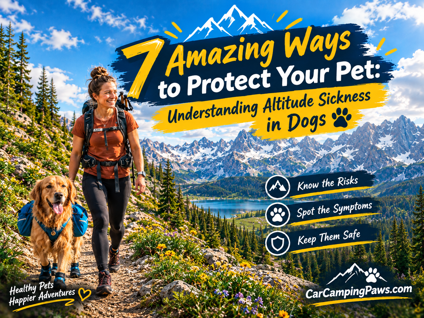 altitude sickness in dogs guide with Alex and dog hiking in mountains